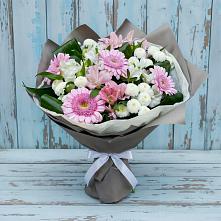 Букет цветов из:  Герберы, Альстромерии и Хризантемы #REPLACE_PRED# Первомайском Челябинской области