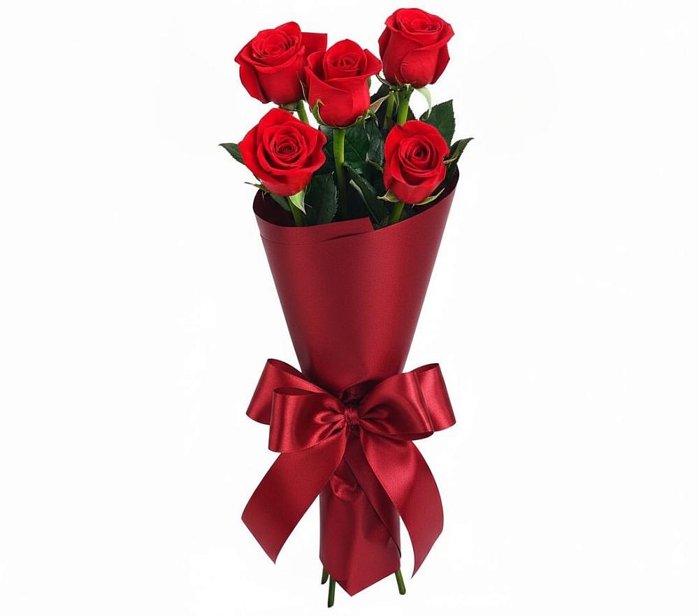 Букет 5 Красных роз Эдлесс Лав в Первомайском Челябинской области