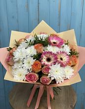 Букет цветов из:  Розы, Герберы и Хризантемы #REPLACE_PRED# Первомайском Челябинской области