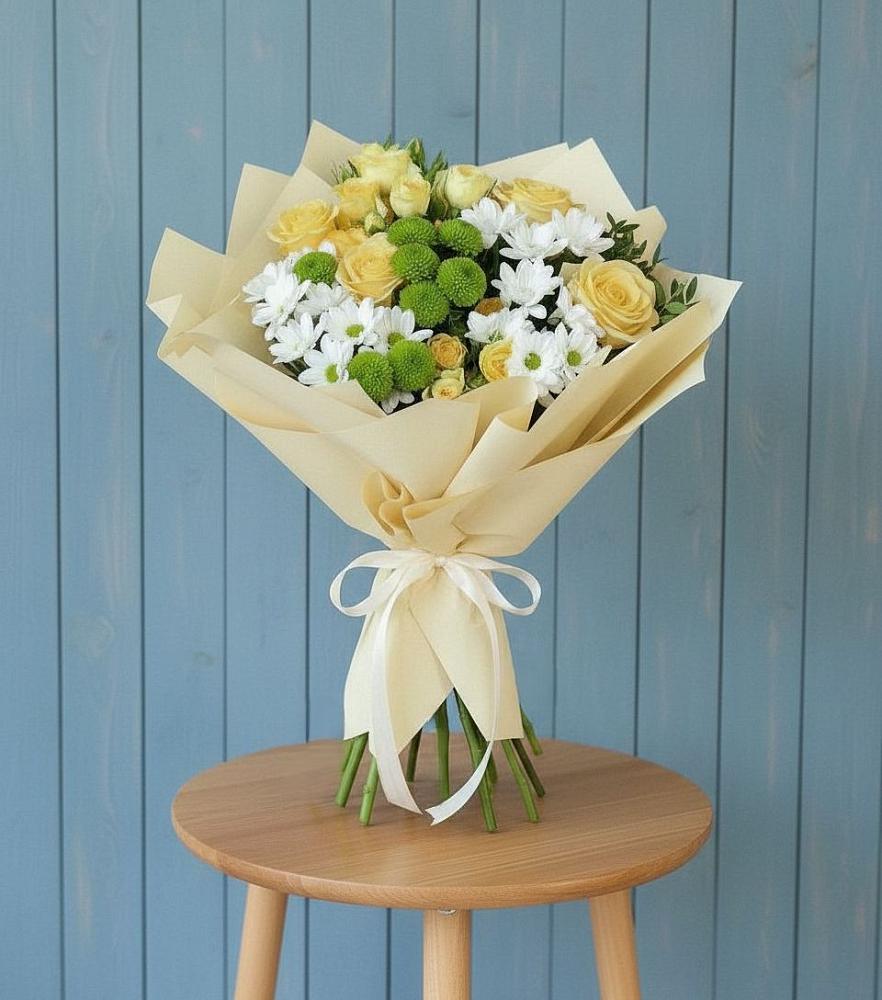 Букет цветов из: Хризантемы и Розы в Первомайском Челябинской области