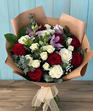 Букет цветов из:  Розы и Альстромерии #REPLACE_PRED# Первомайском Челябинской области