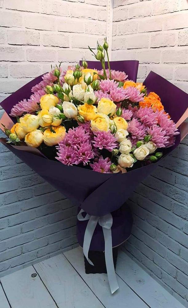 Букет цветов из: Хризантемы и Розы в Первомайском Челябинской области