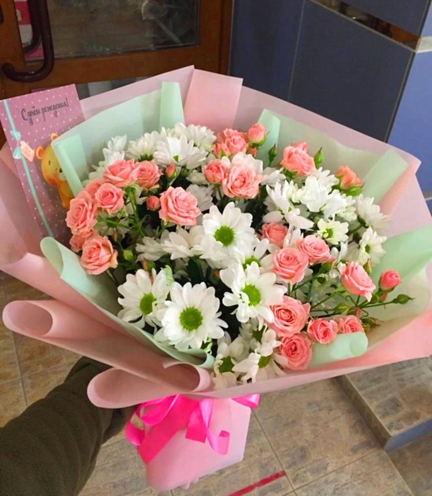 Букет цветов из: Розы и Хризантемы в Первомайском Челябинской области