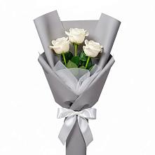 Букет 3 белые розы #REPLACE_PRED# Первомайском Челябинской области
