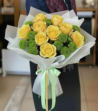Букет цветов из:  Хризантемы и Розы #REPLACE_PRED# Первомайском Челябинской области