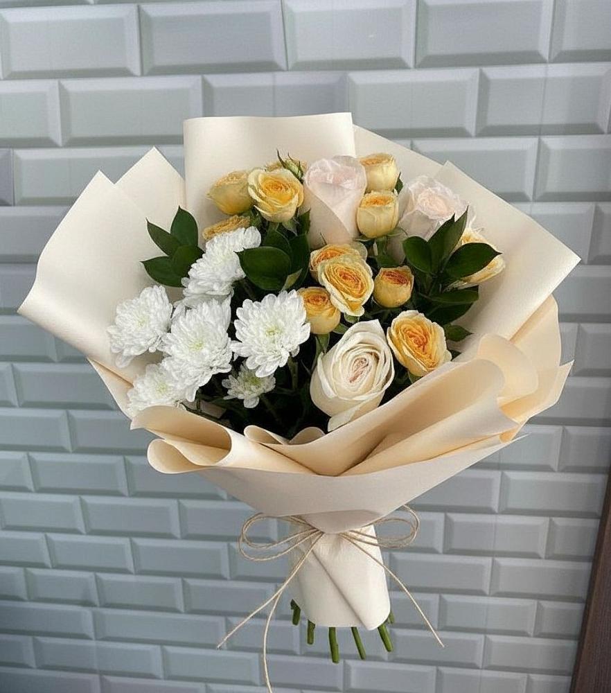 Букет цветов из: Розы и Хризантемы в Первомайском Челябинской области