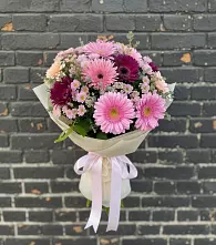 Букет цветов из:  Герберы и Хризантемы в Первомайском Челябинской области