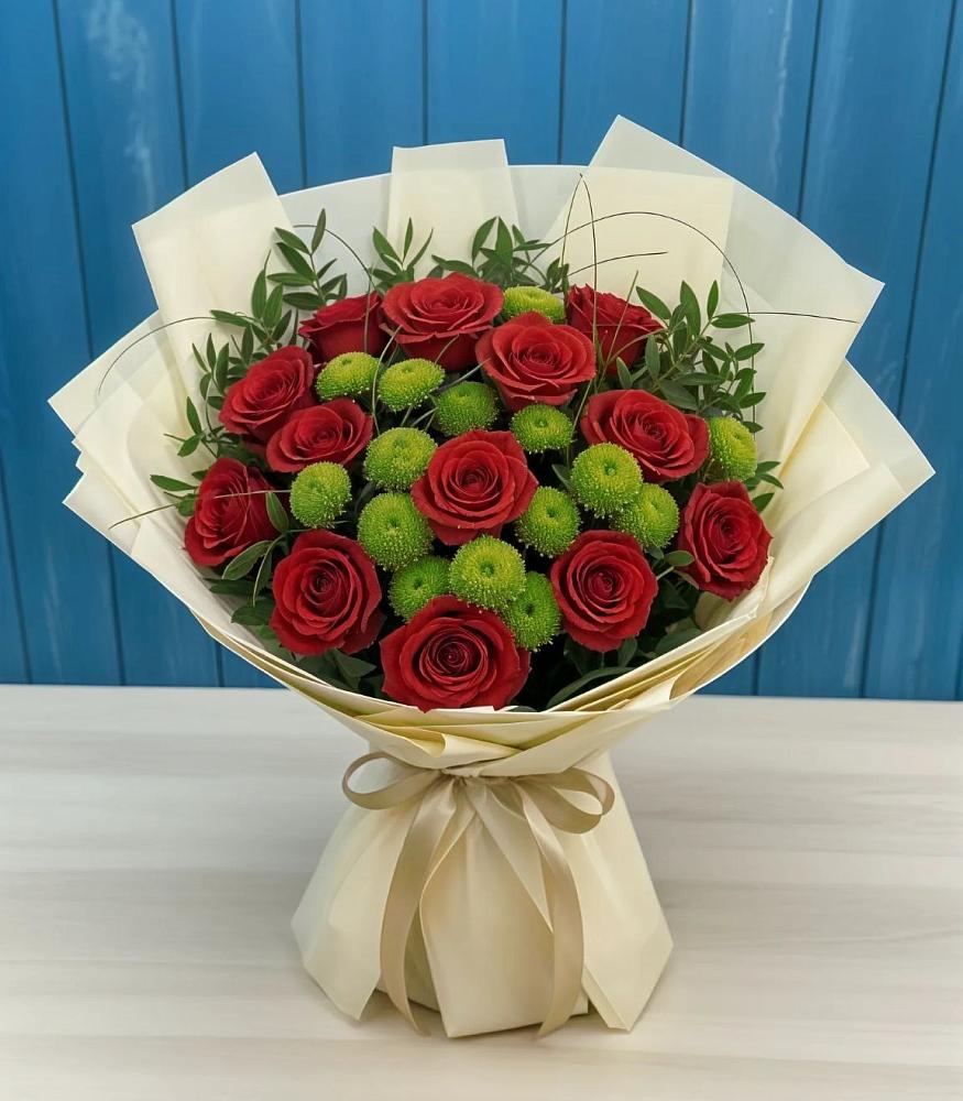 Букет цветов из: Розы и Хризантемы в Первомайском Челябинской области